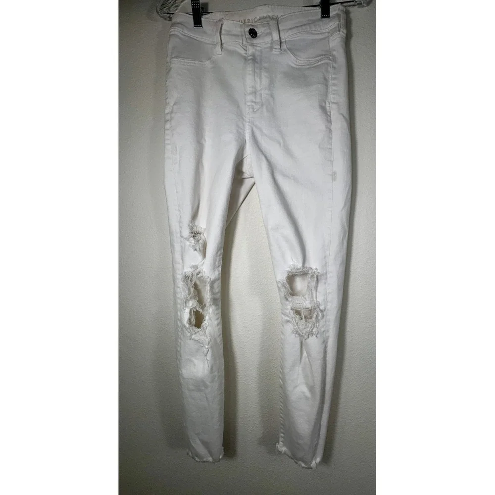 AMERICAN EAGLE NEXT LEVEL STRETCH HIGH RISE JEGGING 28 WHITE